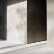 Shadows on wall of Loenen Pavilion by Kaan Architecten