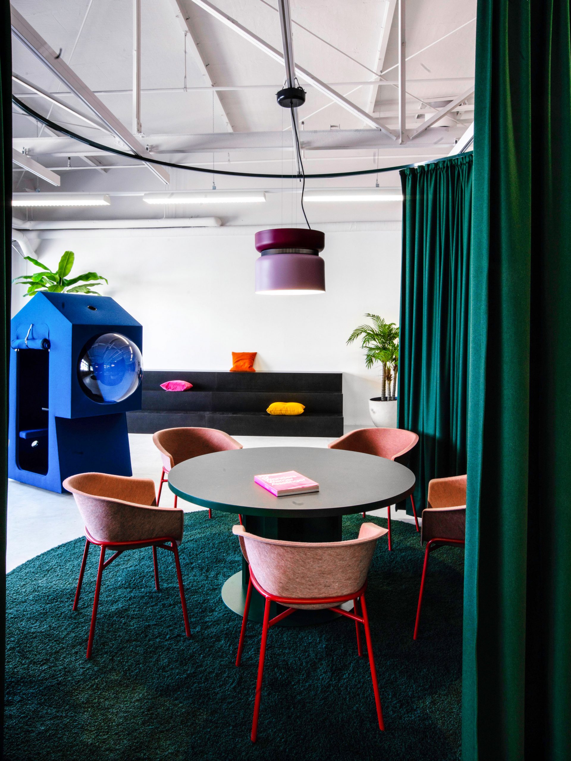 Meeting booth and work capsule in LOQI Activity Office by Studio Aisslinger