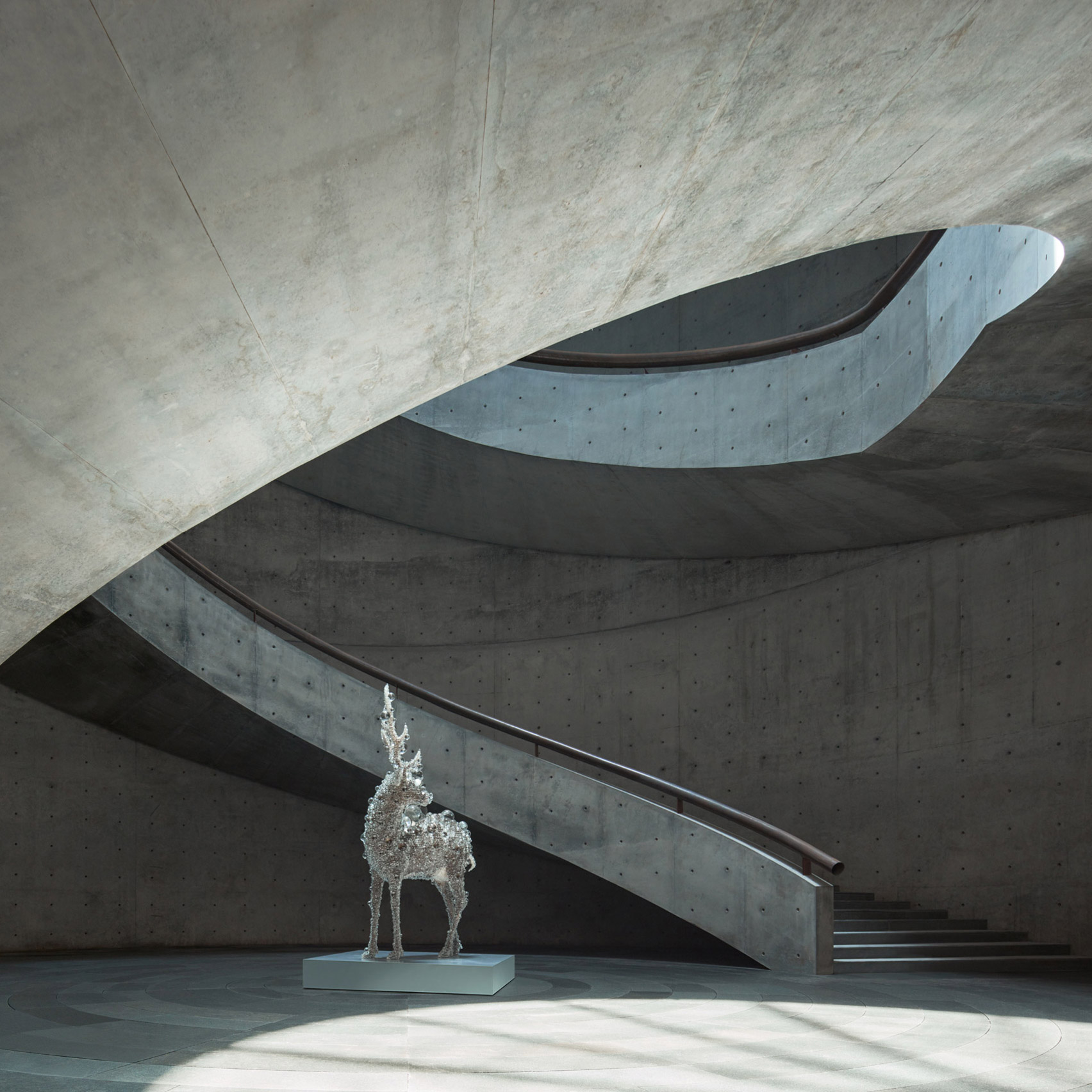 The atrium inside He Art Museum, China, by Tadao Ando