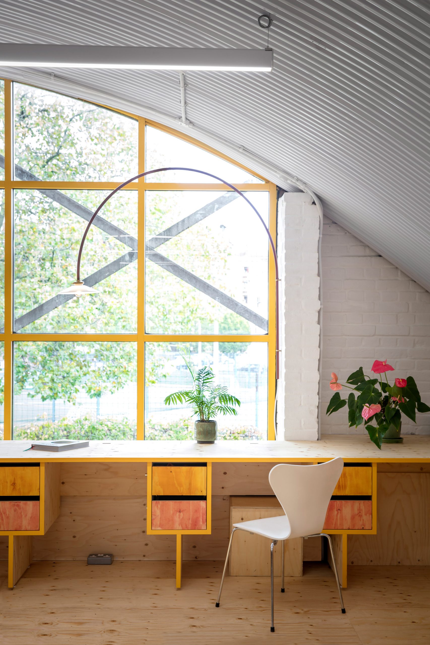 Yotam Ottolenghi's test kitchen features plywood furniture