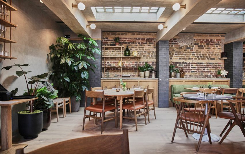 Interiors of the Eldr restaurant within Pantechnicon in London