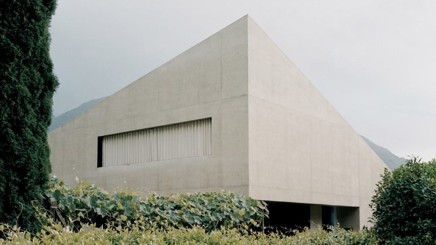 The concrete exterior of Pyramid House in Switzerland by DF_DC