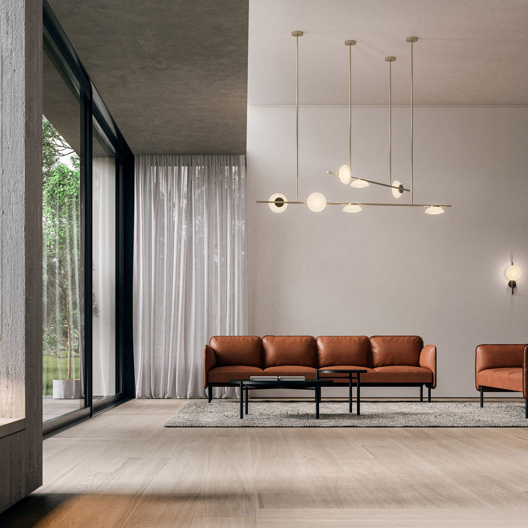 Ceto horizontal chandelier by Ross Gardam