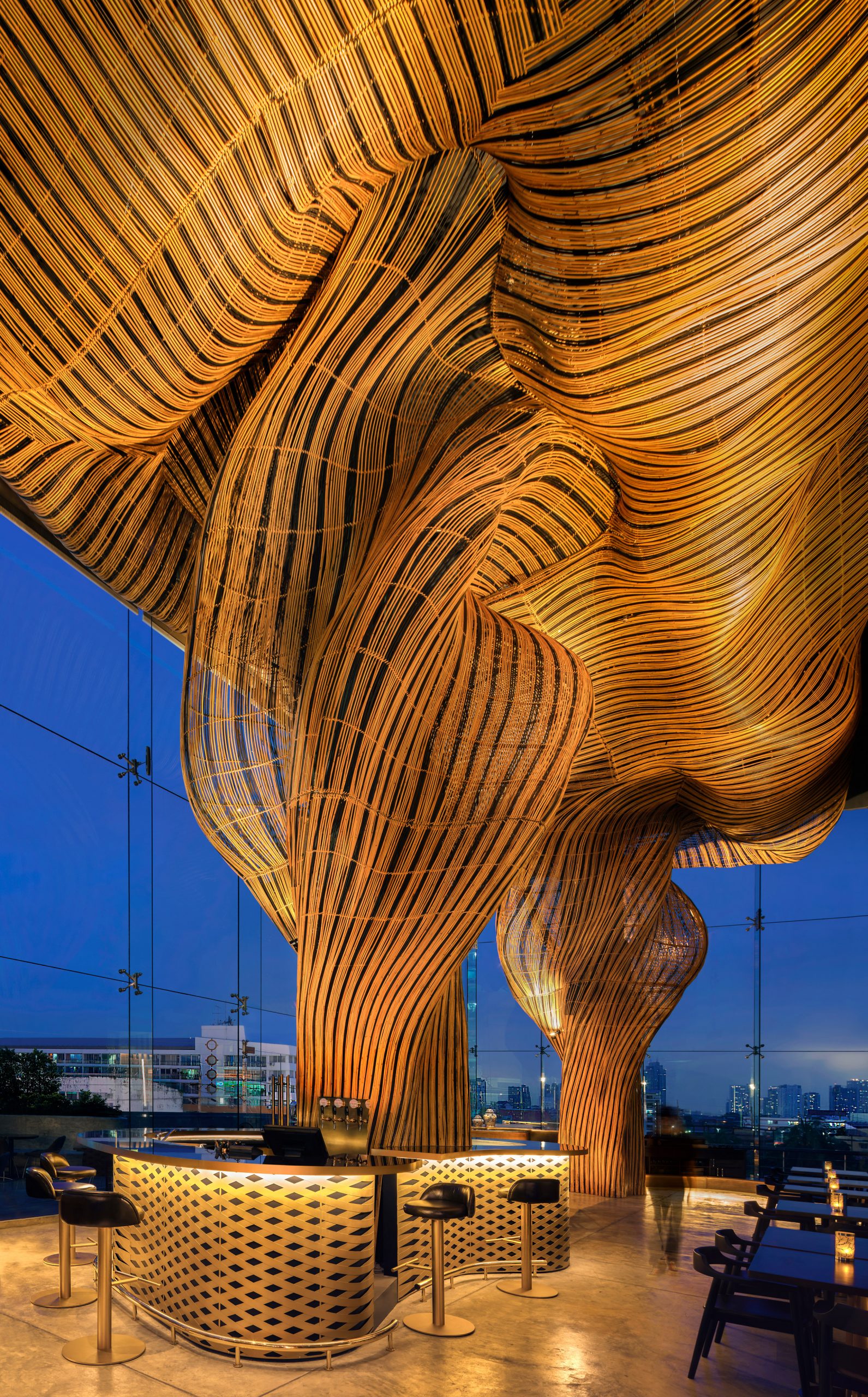 Rattan sculptures at Spice and Barley by Enter Projects Asia