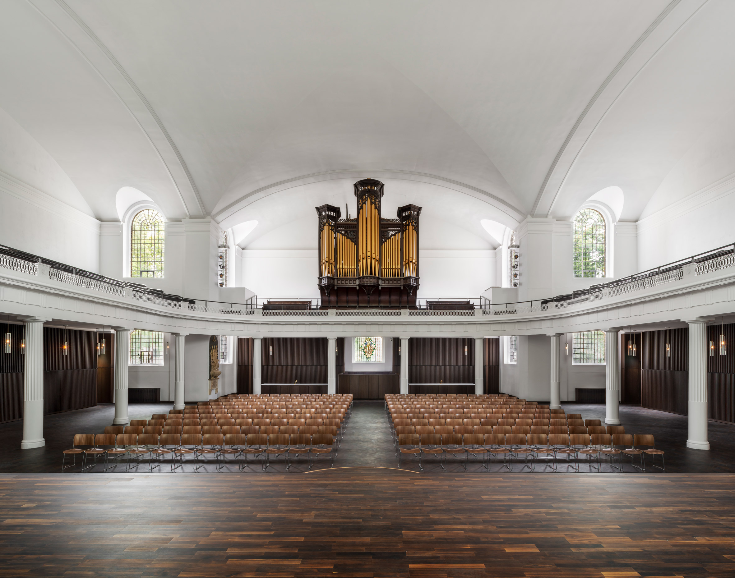 The nave of the refurbished St John at Hackney by John Pawson and Thomas Ford & Partners