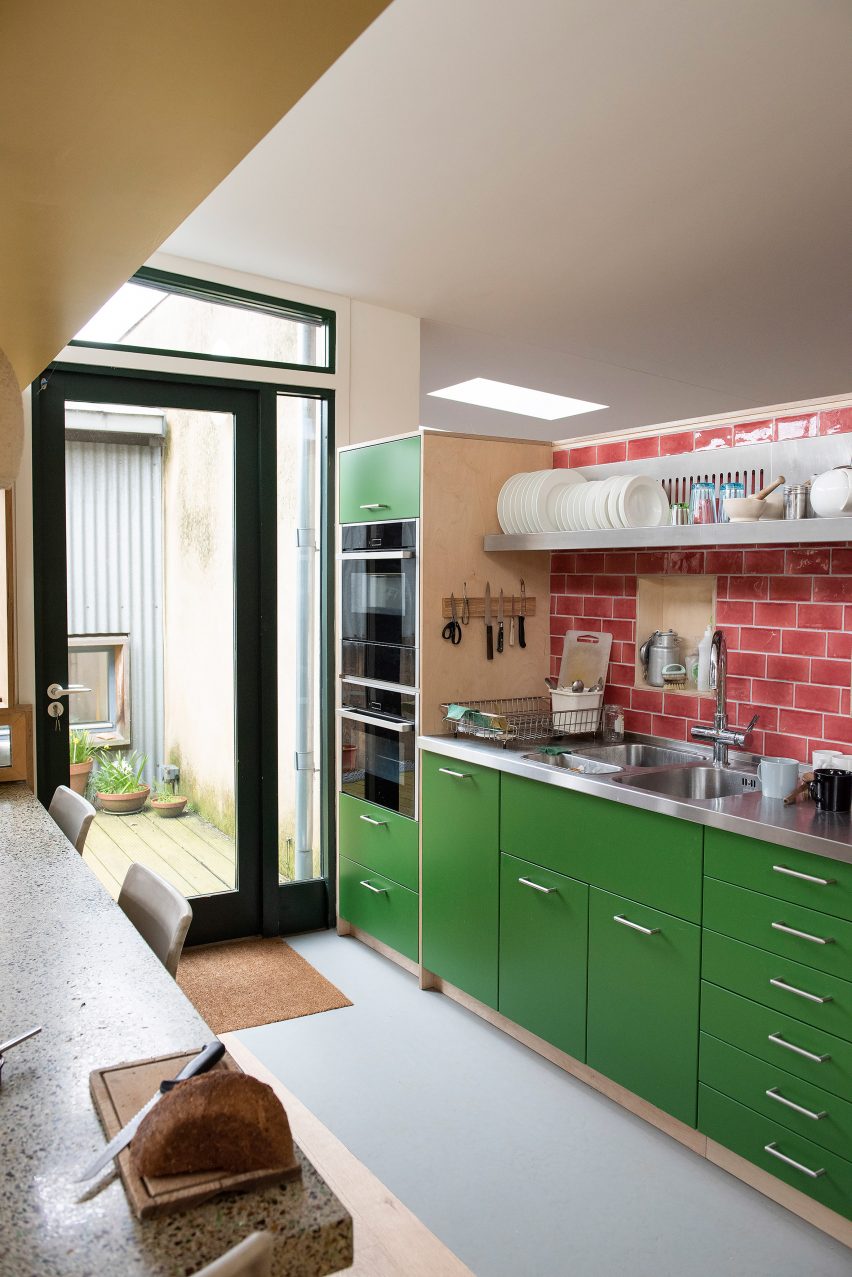 The kitchen in the refurbished Stock Orchard Street by Sarah Wigglesworth in London