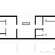 The first floor plan of The House of Wood, Straw and Cork by LCA Architetti