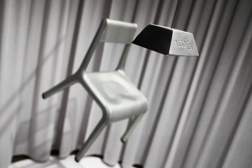 Studio Zieta's Ultraleggera chair in silver