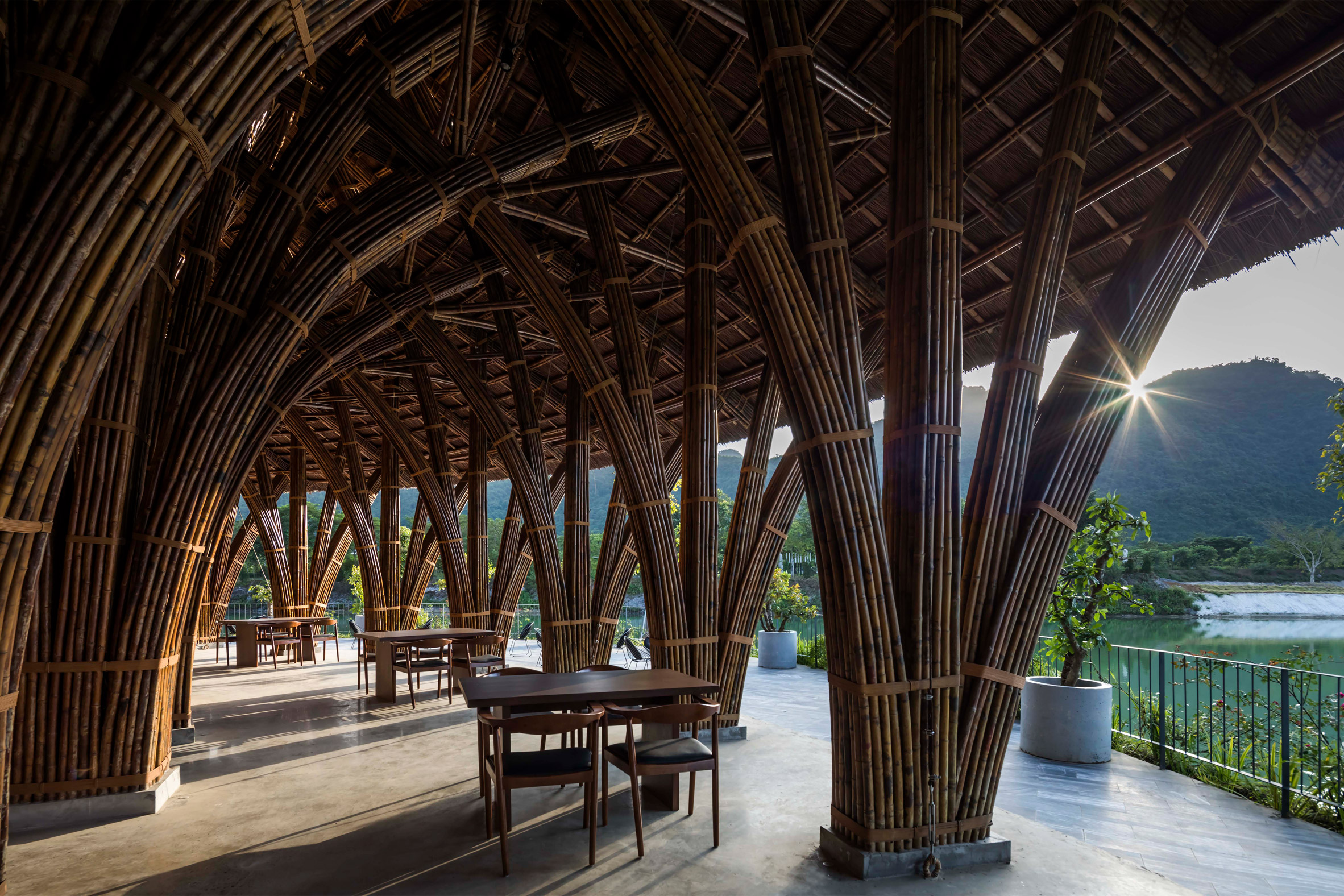 Interior of Vedana Restaurant by Vo Trong Nghia Architects