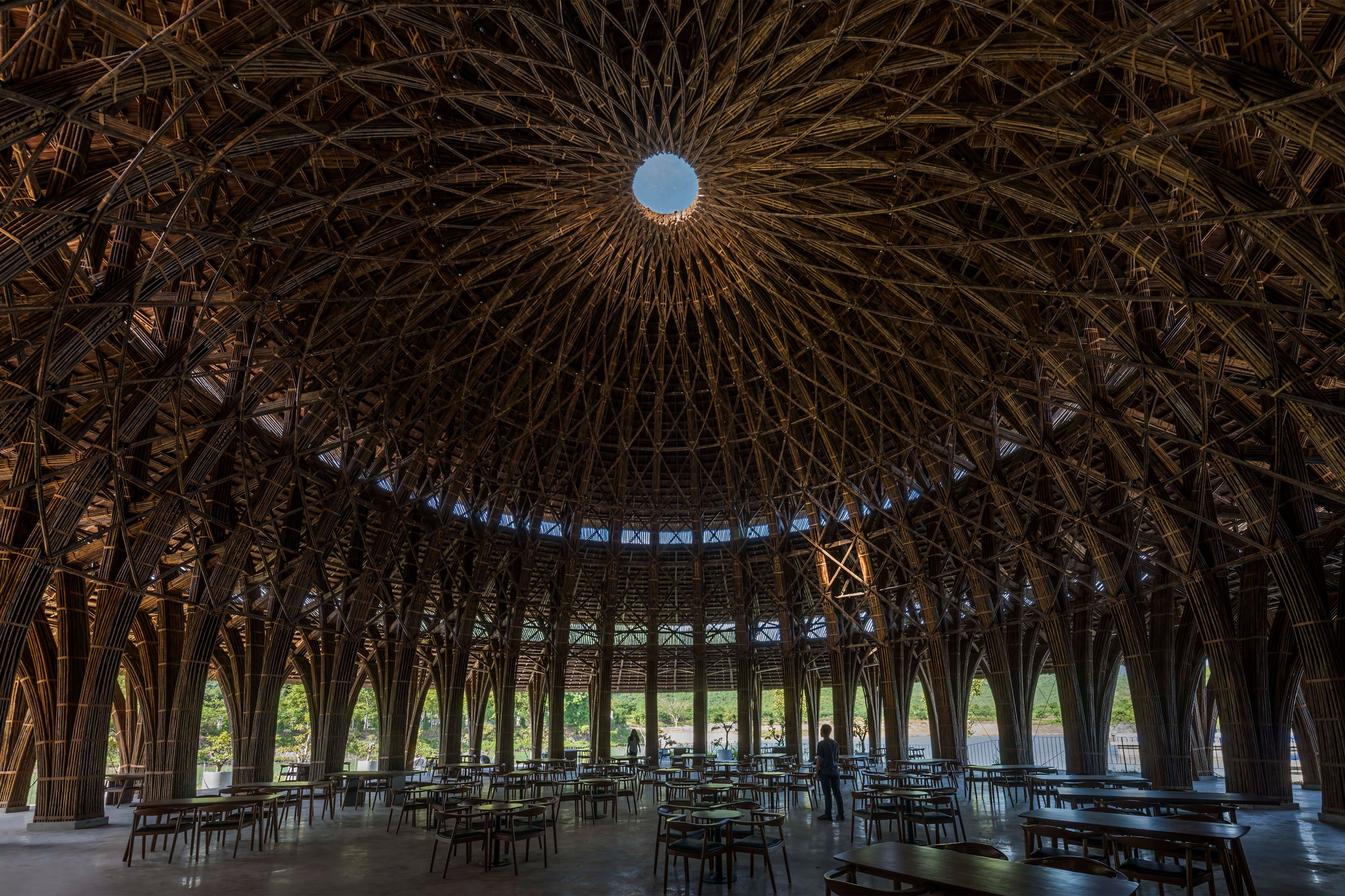 Decmyk Vo Trong Nghia Architects Builds Bamboo Dome Over Lakeside Restaurant