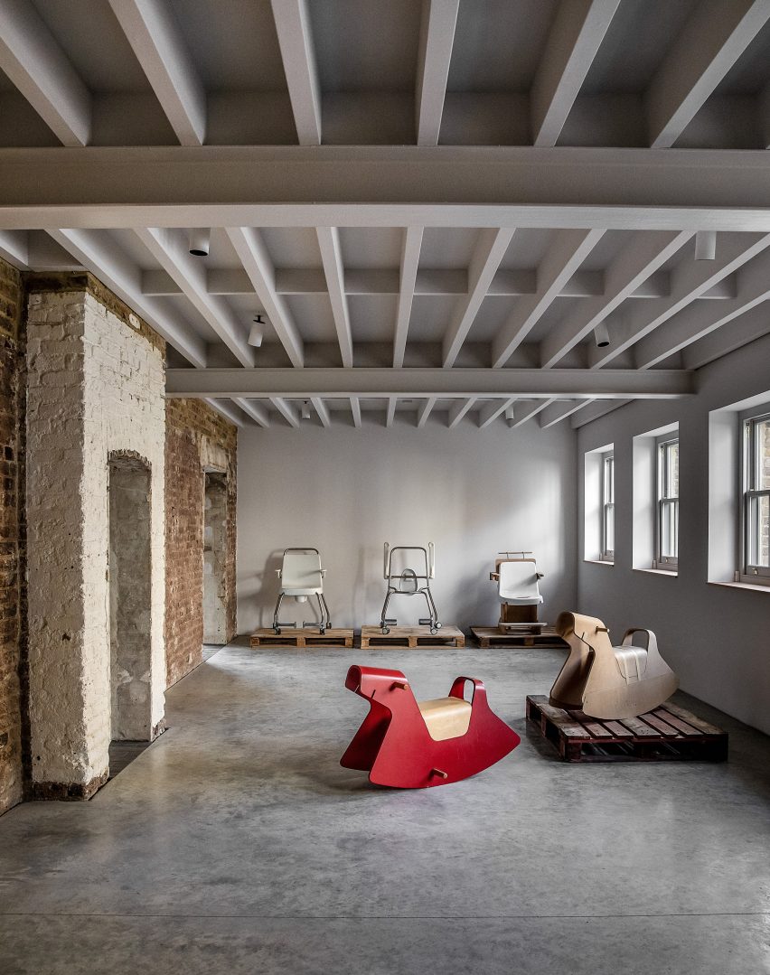 Rocking horse in Yorkton Workshops by Pearson Lloyd and Cassion Castle Architects
