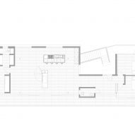 Floorplans for Gerhard Heusch's underground concrete office for Beverly Hills Oak Pass Residence