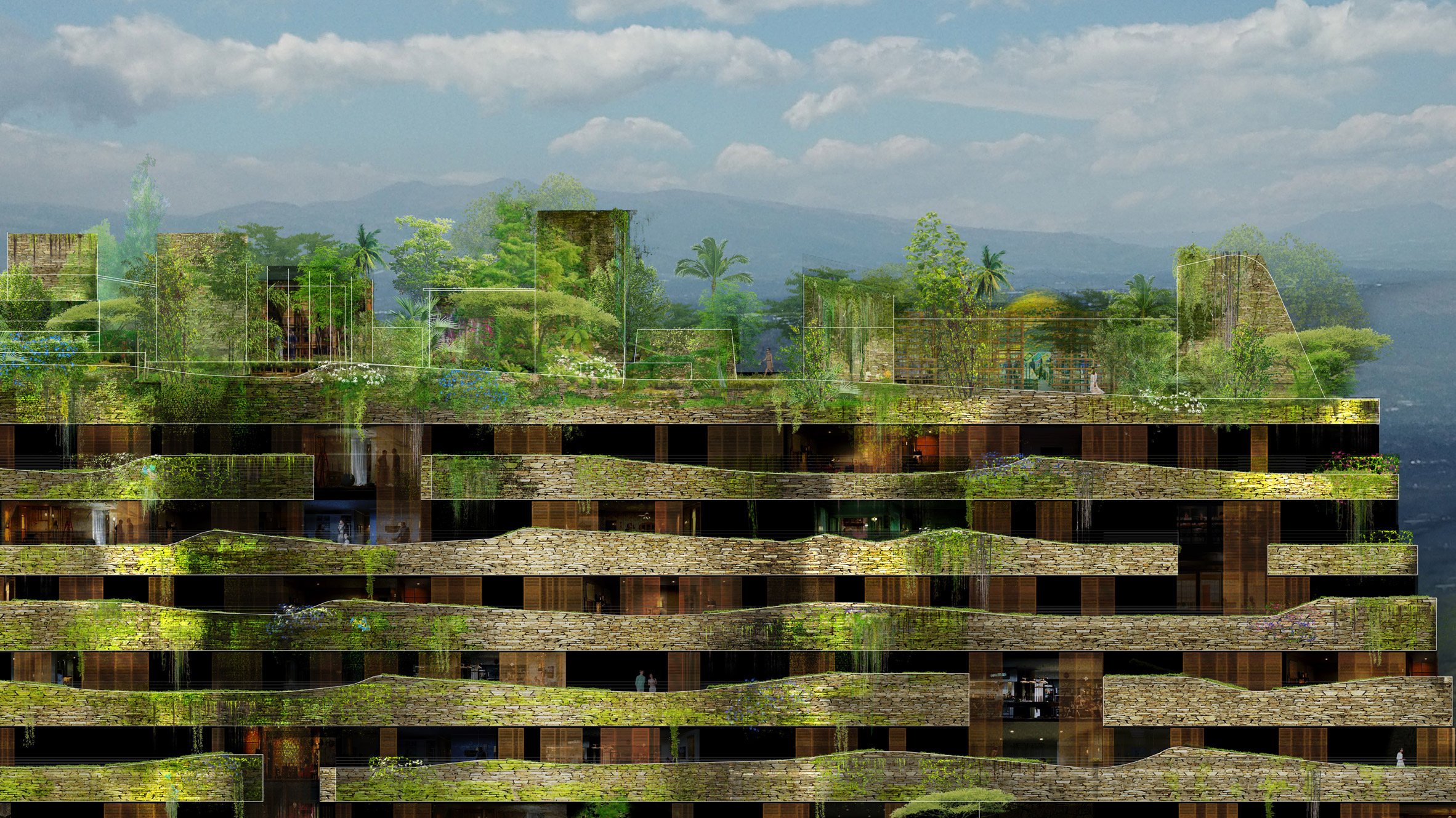 Atticus pierce Child Jean Nouvel releases new visuals of plant-covered Aquarela in Ecuador