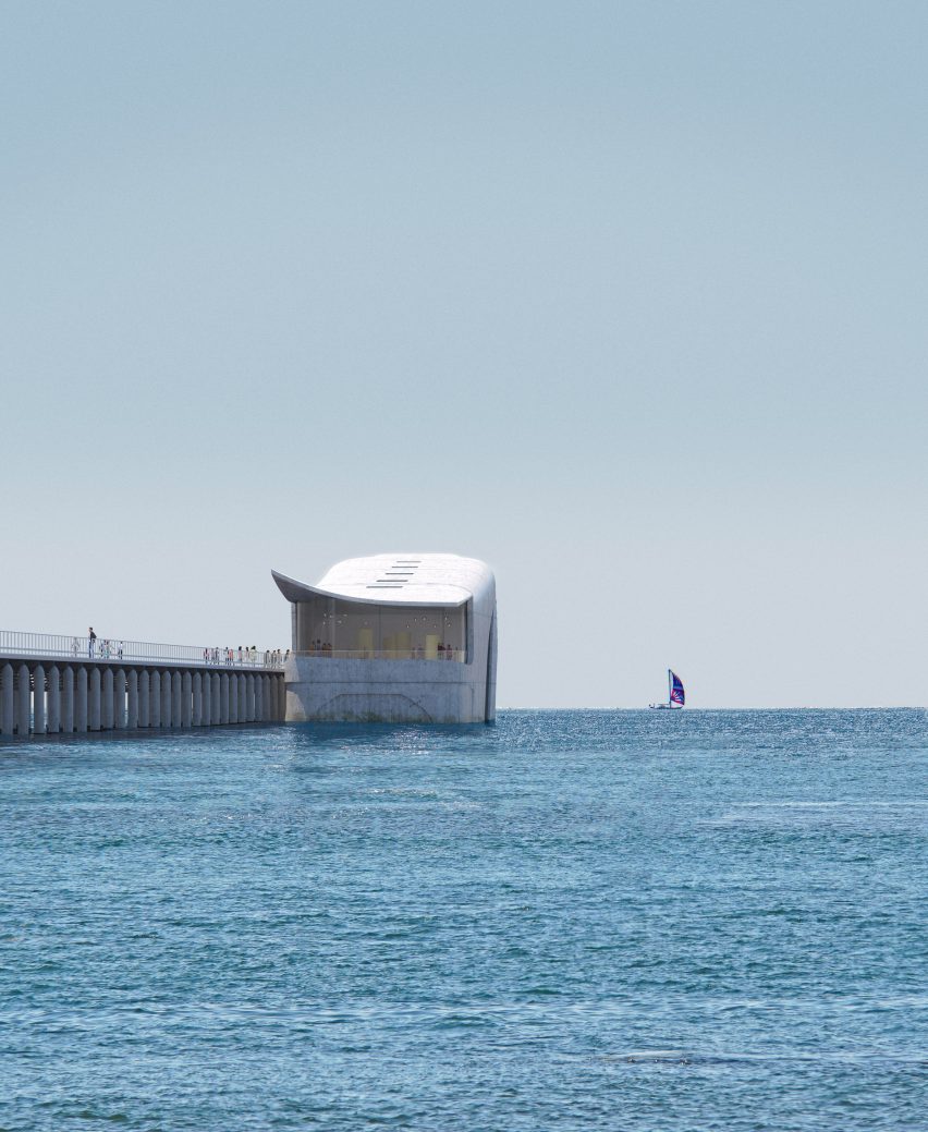 An exterior visual of Australian Underwater Discovery Centre by Baca Architects