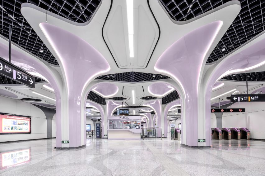 Jincheng Avenue Station designed by J&A and Sepanta Design for Chengdu's metro Line 9