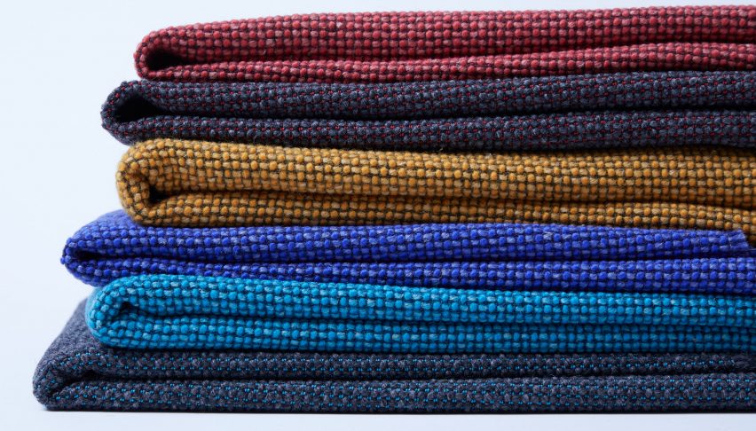 Six styles of the Camira Flax fabric by Camira