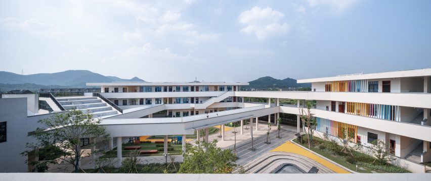 Exterior view of school in rural China