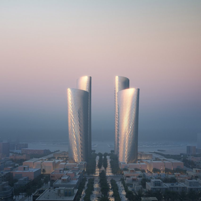 Foster + Partners reveals quartet of aluminium-clad skyscrapers in Qatar
