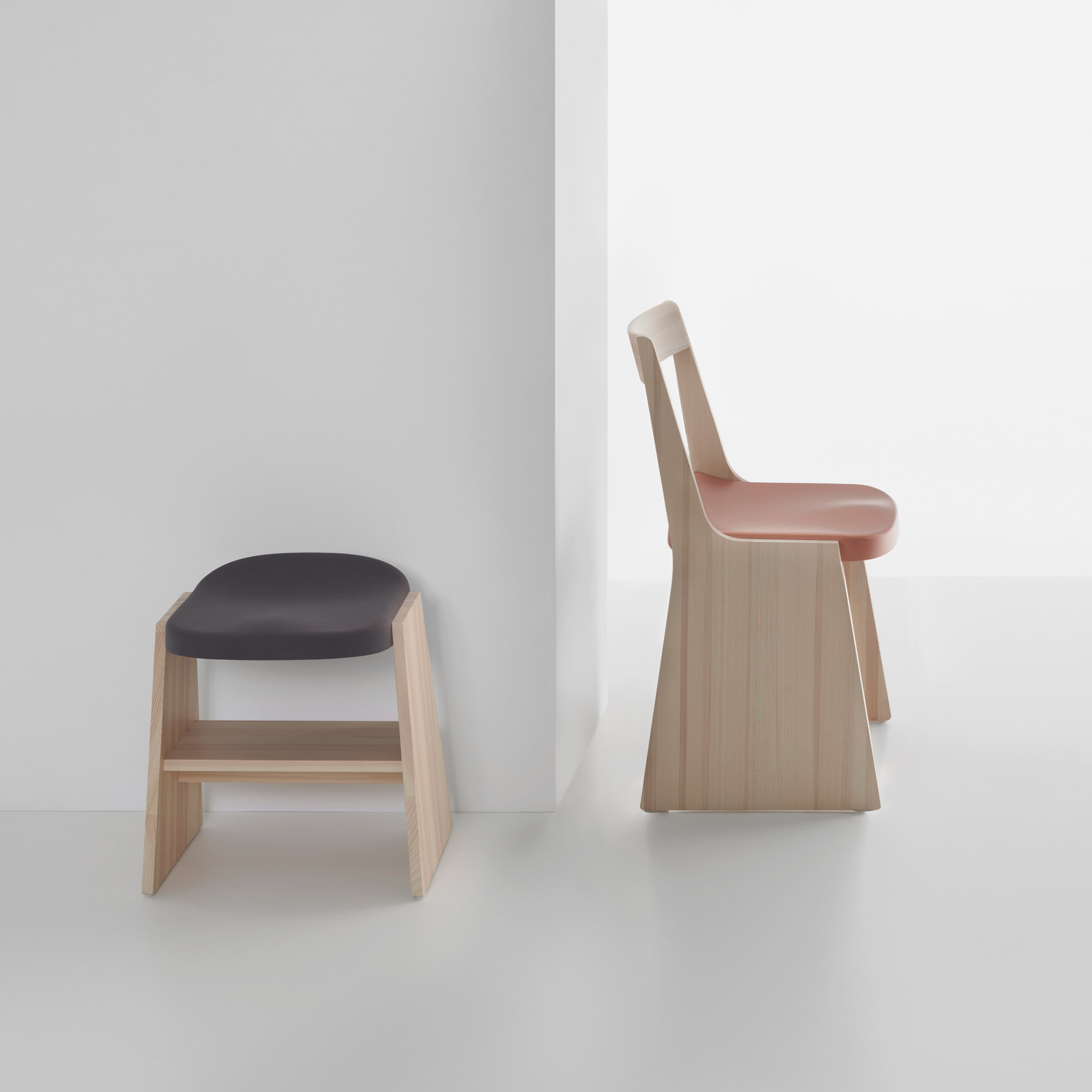 Soft Fronda stool and chair by Industrial Facility for Mattiazzi