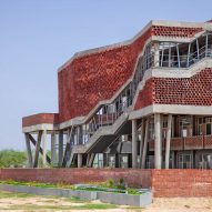 Zero Energy Design Lab creates Girls' Hostel Block with hollow concrete facade