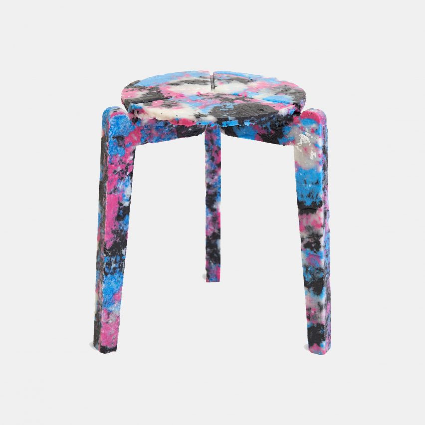 Multicoloured Stack and Stack stool by Haneul Kim