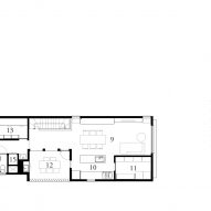 The first floor plan for House in Higashi-Gotanda by Case-Real