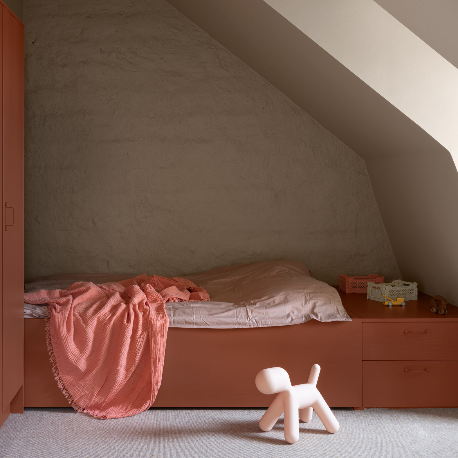 Blush-pink child's bedroom