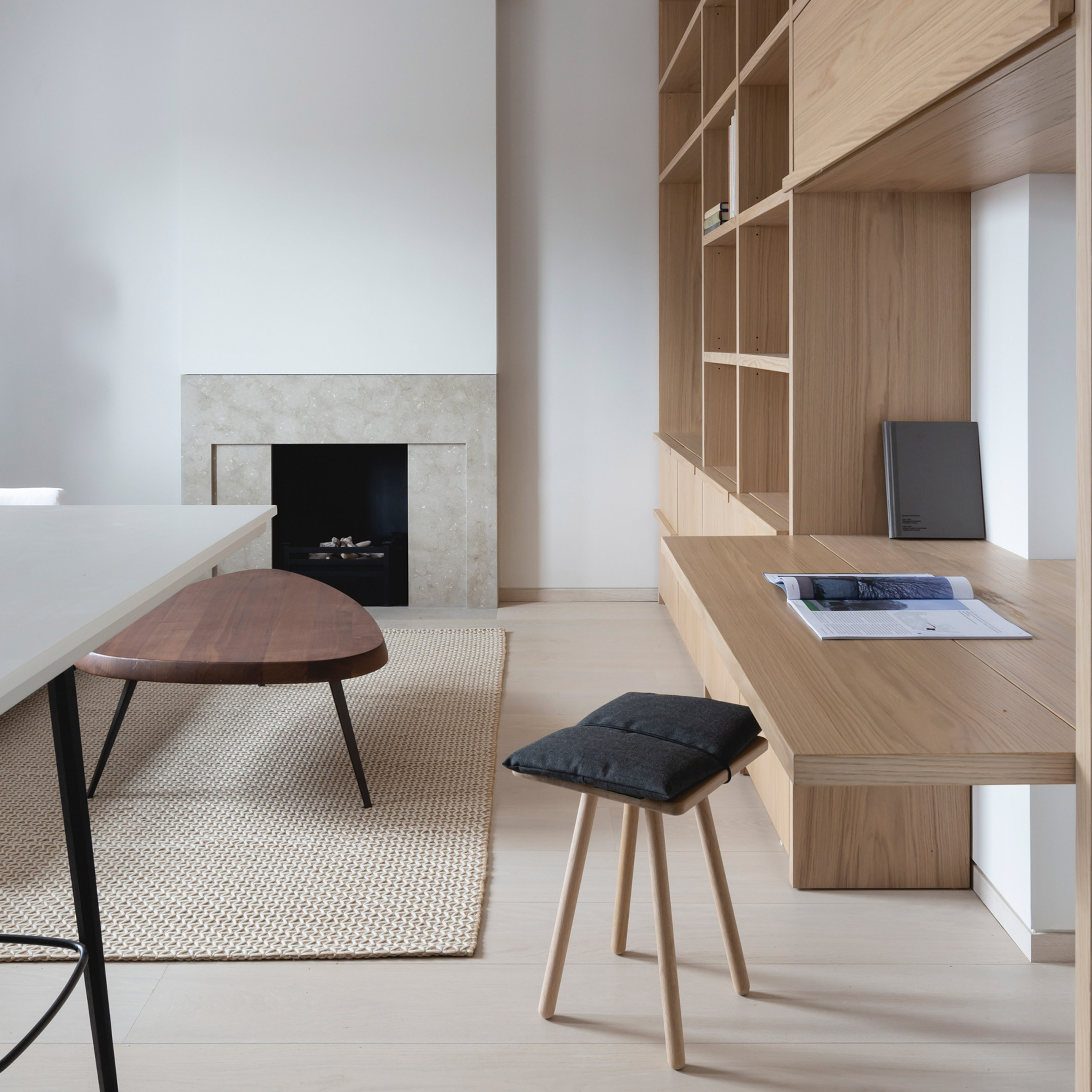 Folding desk in Mayfair pied-à-terre interior by Mwai