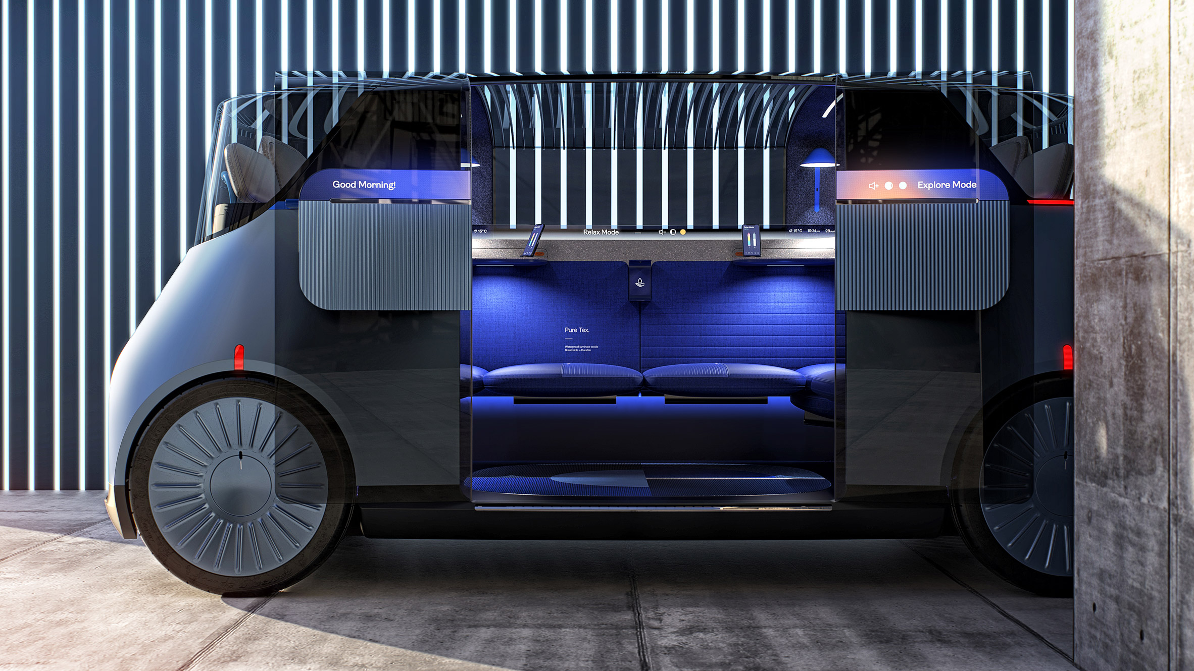 Brutalist architecture informed autonomous New Car for London taxi