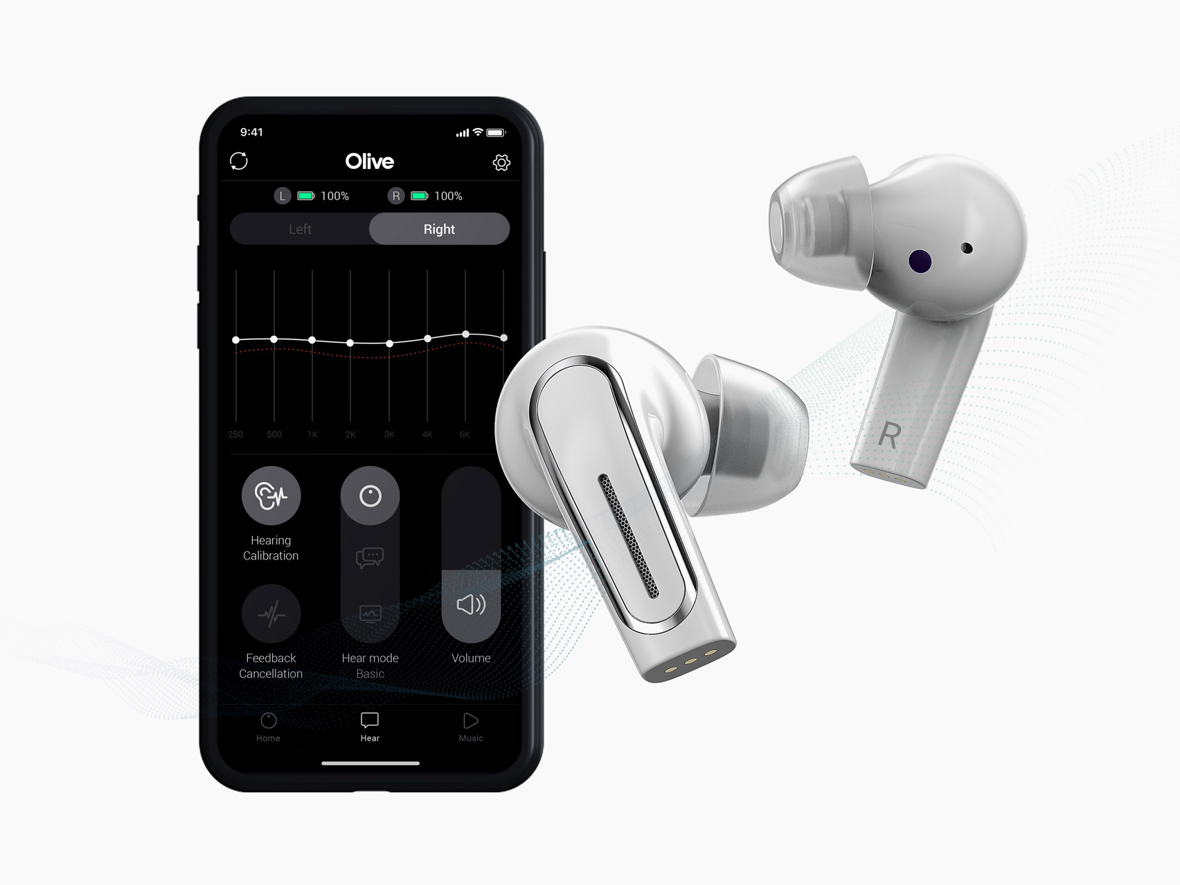 The Olive Pro earbuds and app by Olive Union