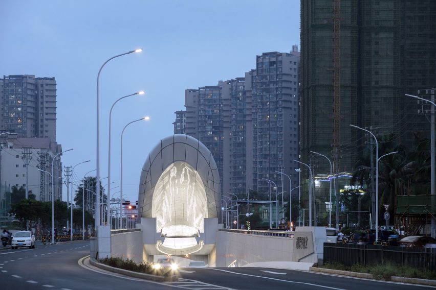 Tunnel entrance in Haikou City