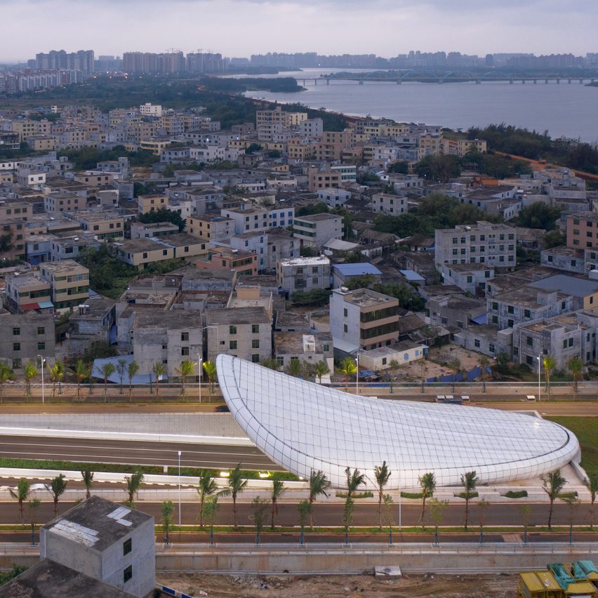Penda China creates trio of sculptural shell-shaped tunnel entrances in Haikou City