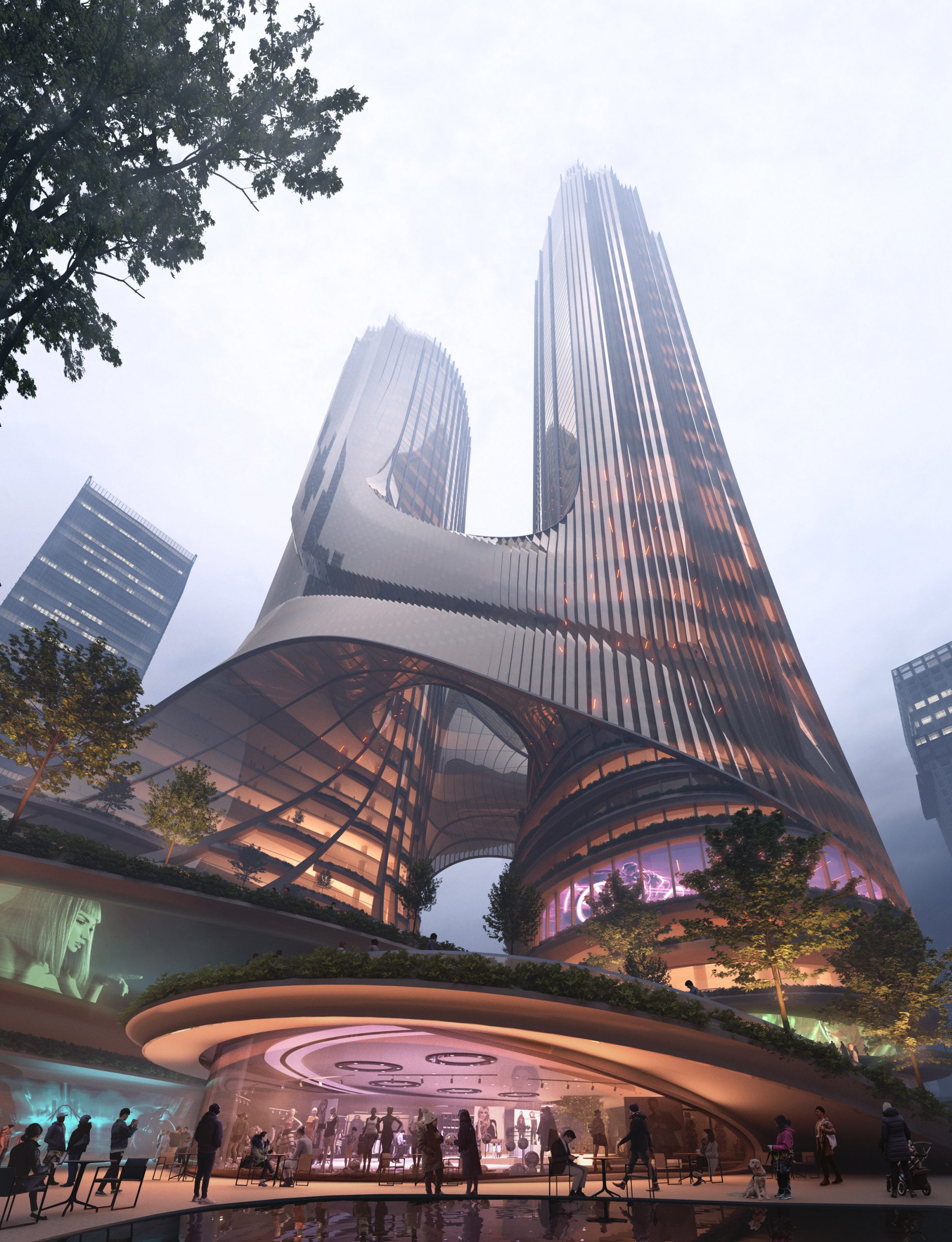 A visual from the terraces of Tower C by Zaha Hadid Architects in Shenzhen