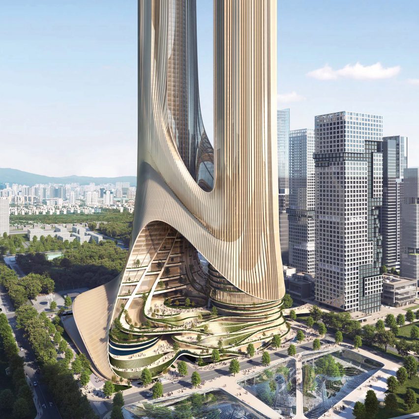 Supertall skyscrapers linked by planted terraces to be built in Shenzhen by Zaha Hadid Architects