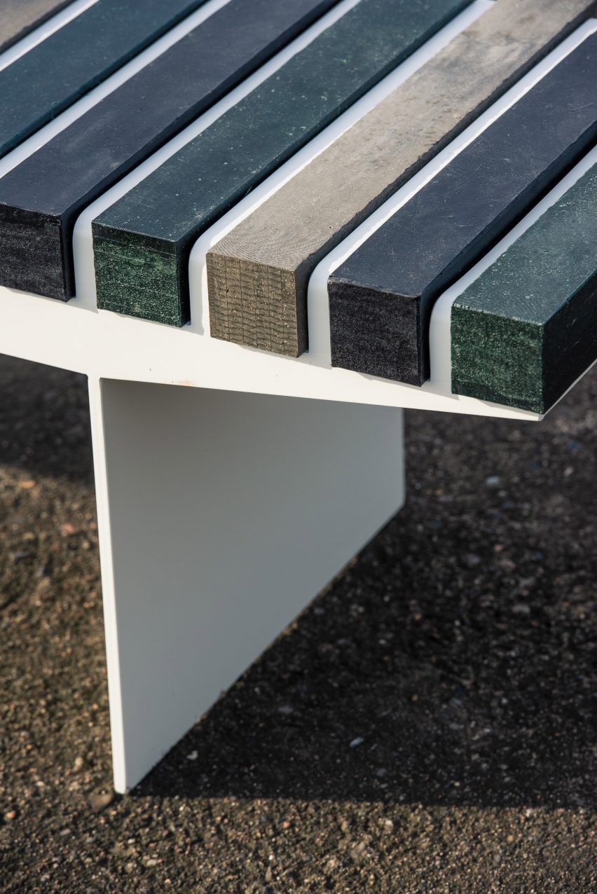 Recycled plastic seat of Coast bench by Vestre