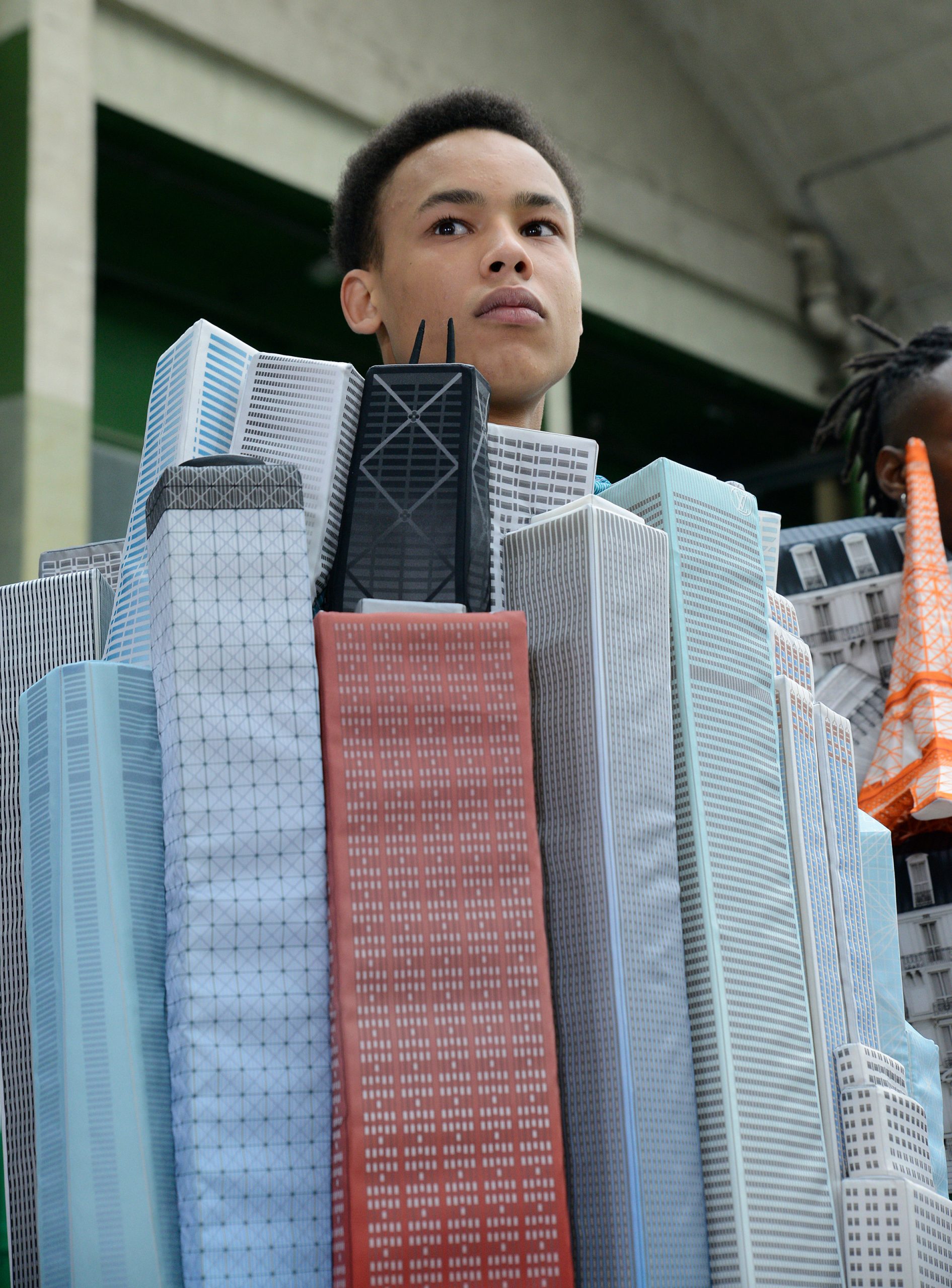 Virgil Abloh creates Paris landmark and skyscraper jackets for Louis Vuitton