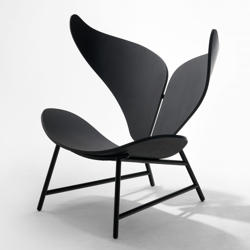 Woocheol Shin mimics whale's tail to create plywood chair