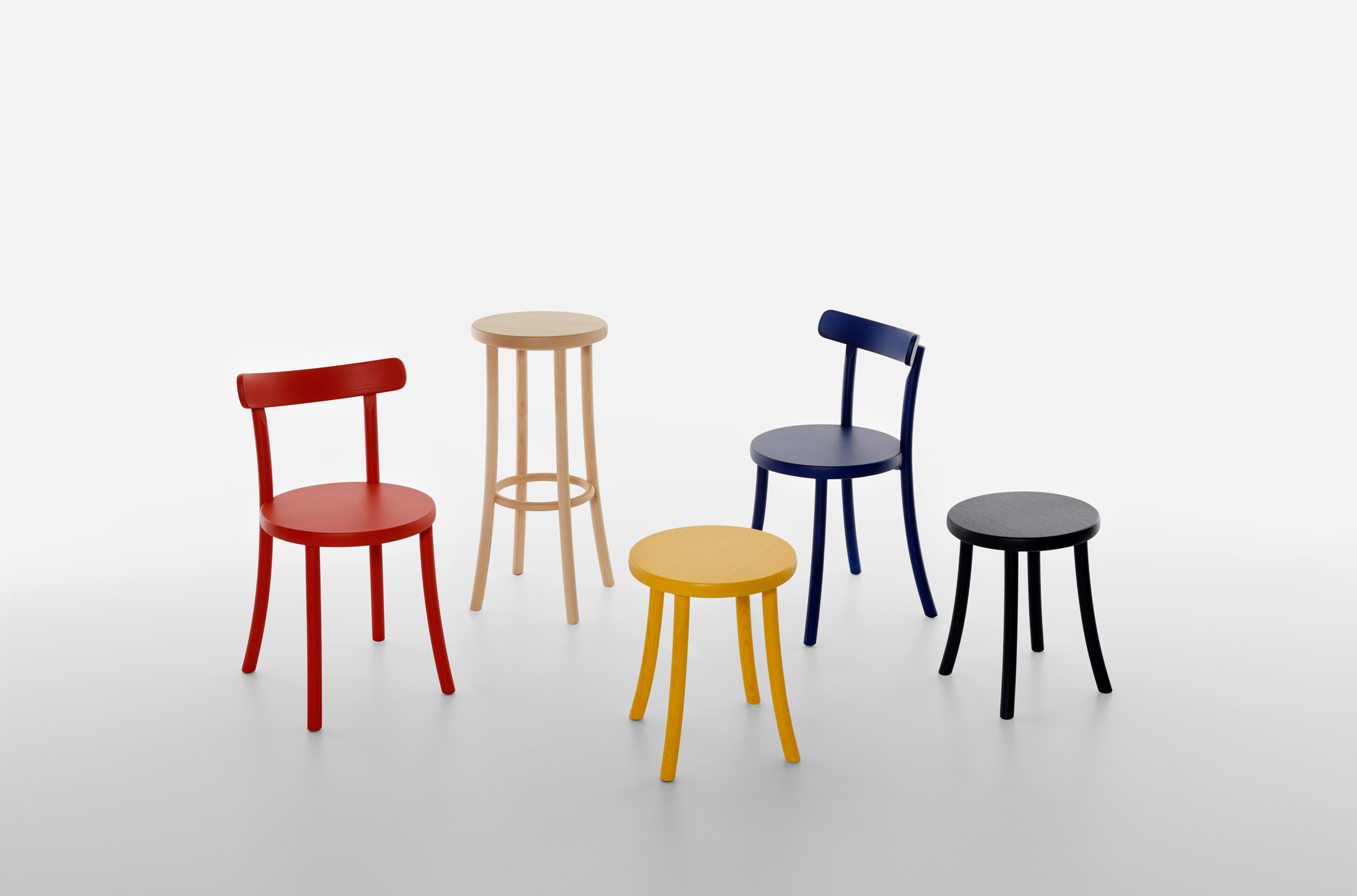 Zampa chairs and stools by Jasper Morrison for Mattiazzi