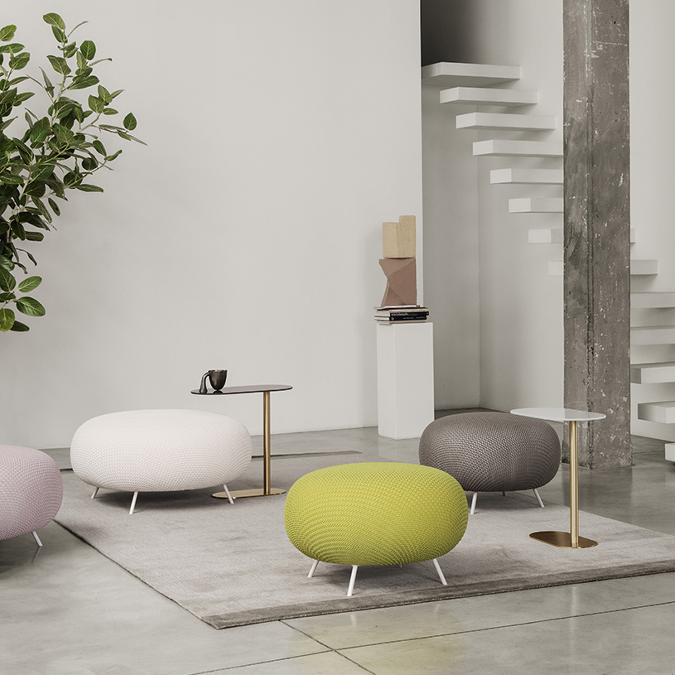 YEMYHOM Copertura Elasticizzata Per Ottomana E Pouf – Design Jacquard A Quadri, Vestibilità Perfetta, Antimacchia E Antigraffio, Lavabile In Lavatrice, Grigio Scuro (Medium)