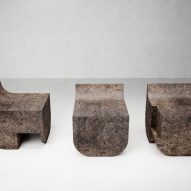 Ensemble of 3 Mono Block Chairs by Isac Elam Kaid