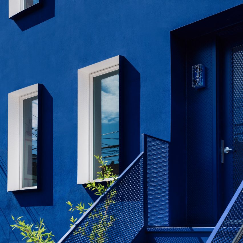 The Blue Building is an all-blue property in Bushwick