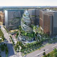 NBBJ reveals spiralling glass tower topped by outdoor hiking trail as Amazon HQ2