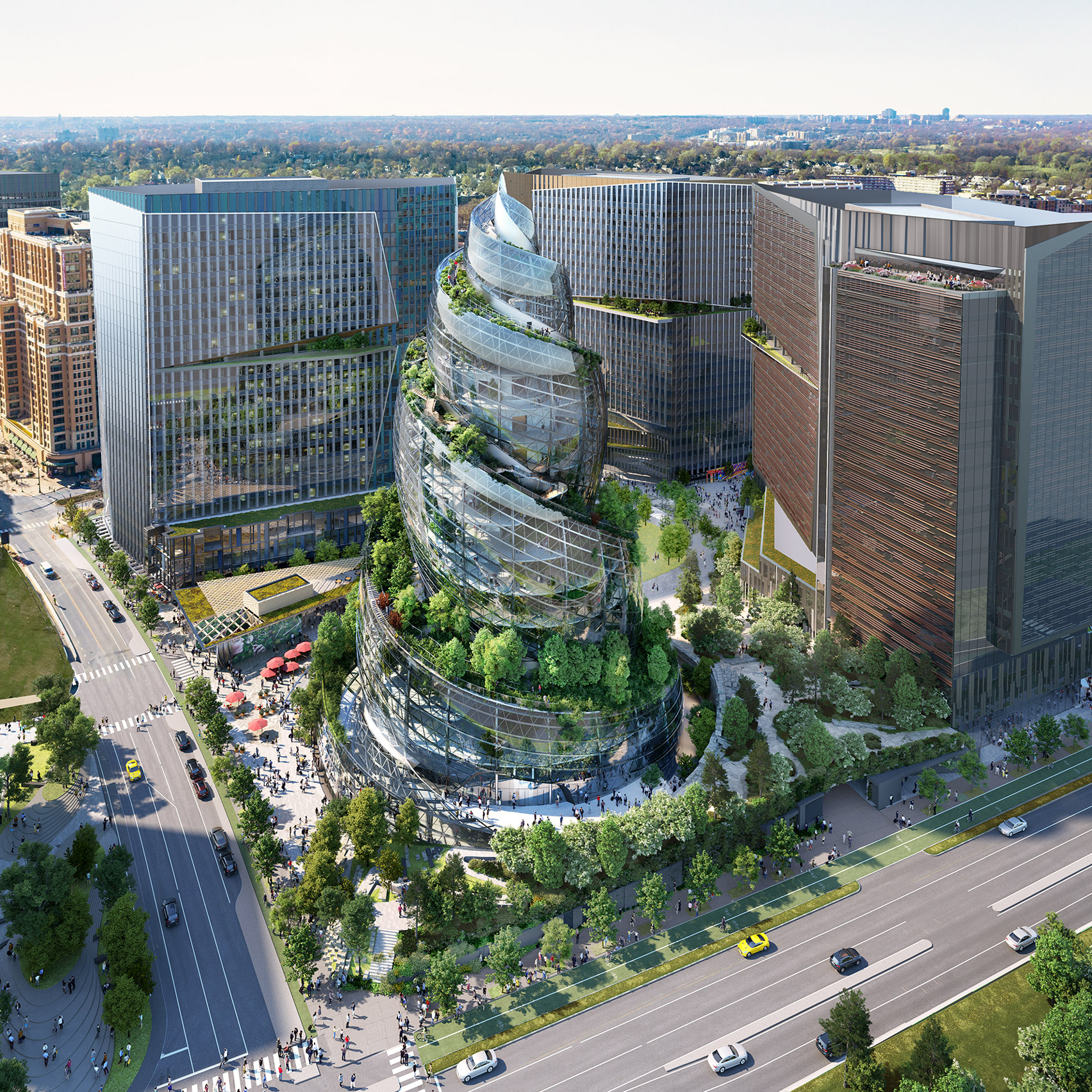 HQ2 by NBBJ will include outdoor hiking trail