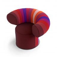 The chair comes in a variety of textile swatches