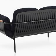 The back of a cushioned outdoor sofa by Søren Rose for Gandiablasco
