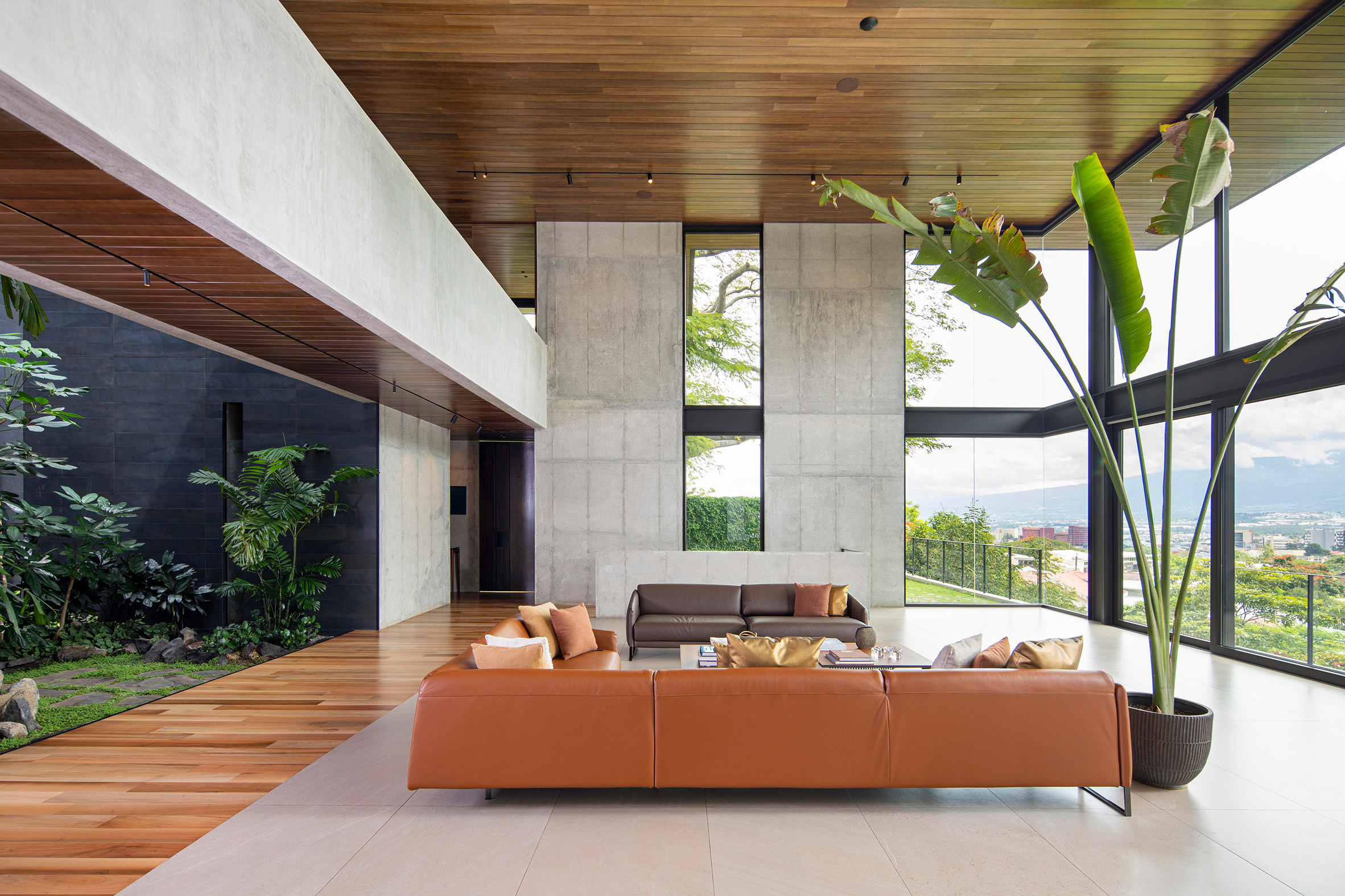 Open plan living area of house in Costa Rica