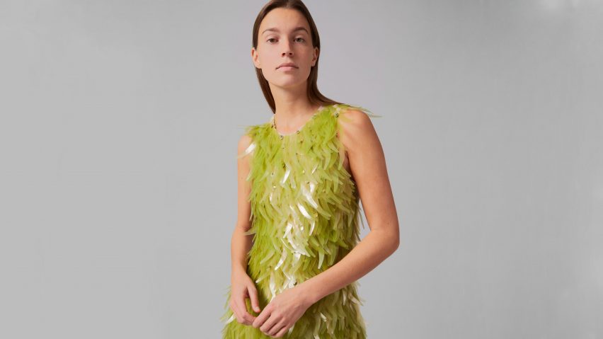 Algae sequin dress by Phillip Lim and Charlotte McCurdy as part of One X One project