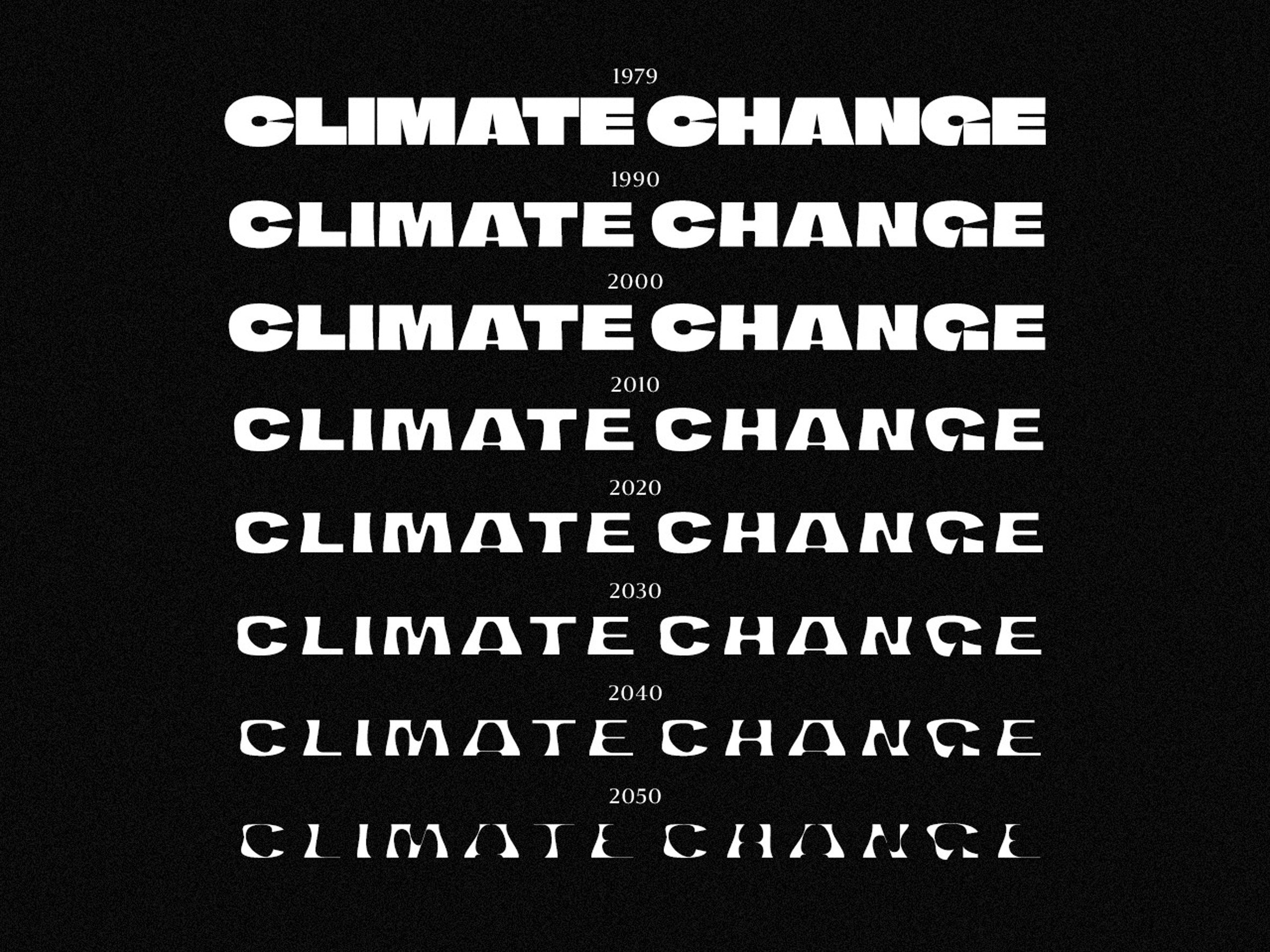 Overview of different Climate Crisis Font weights