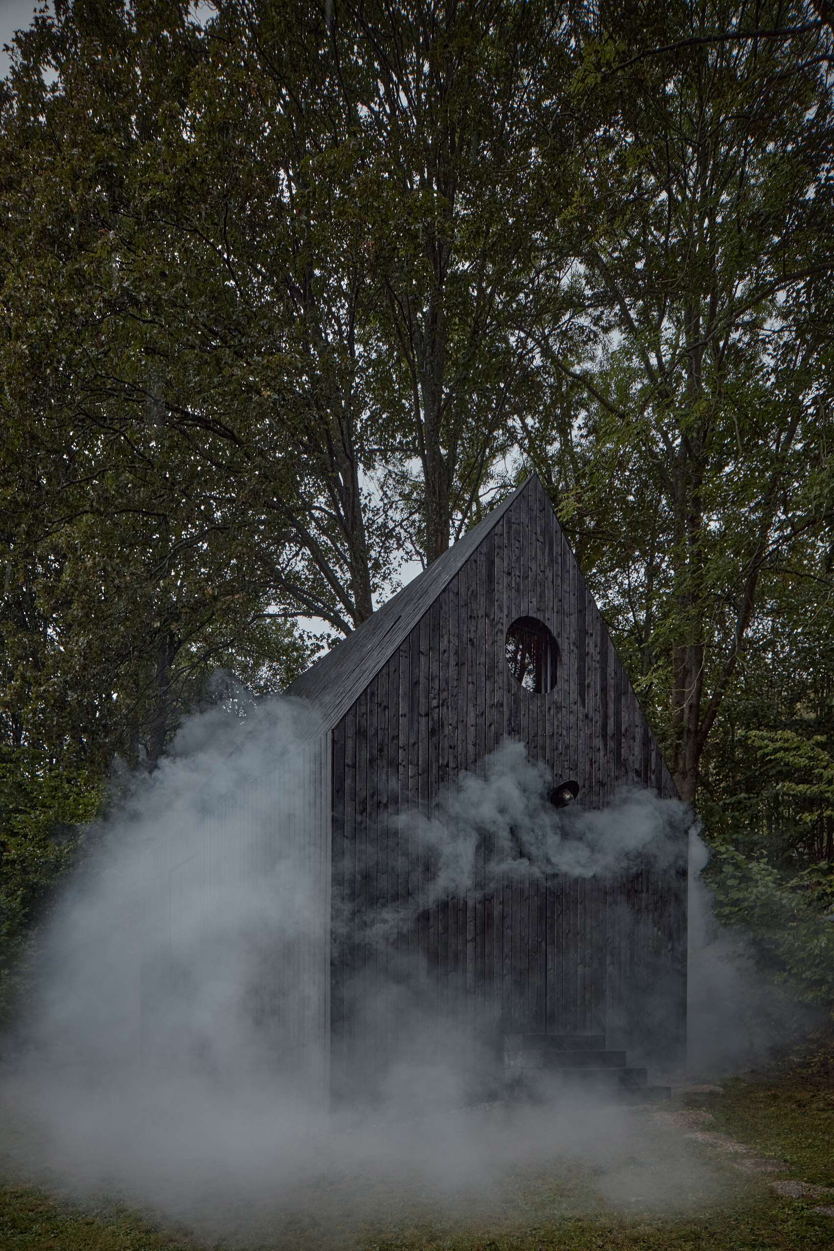 Guest cottage in charred wood