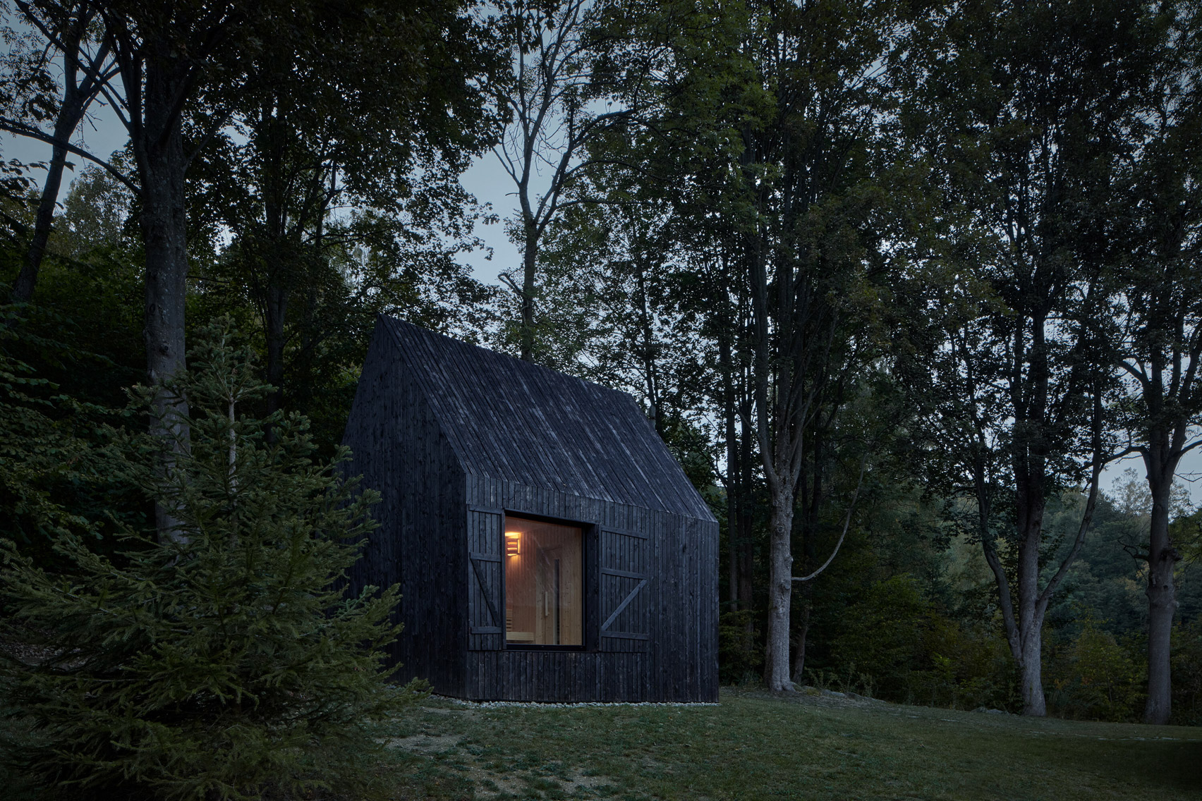 Guest cottage with shutter windows 